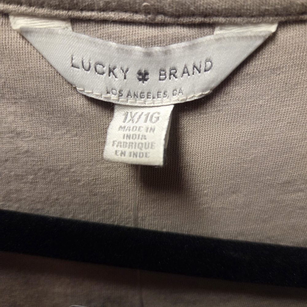Lucky Brand Cream Embroidered Henley Tunic - Picture 2 of 4